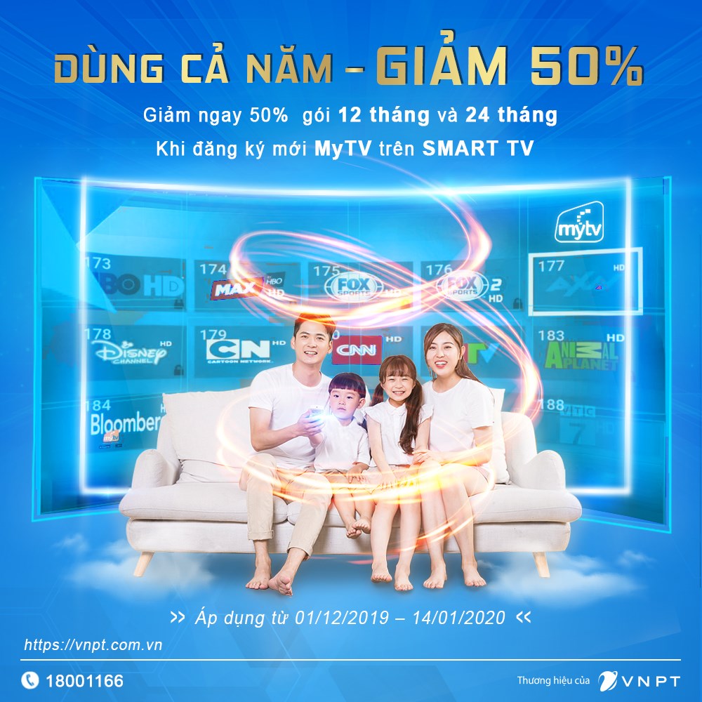 Siêu giảm giá 50% cho khách hàng đăng ký truyền hình MyTV qua ứng dụng