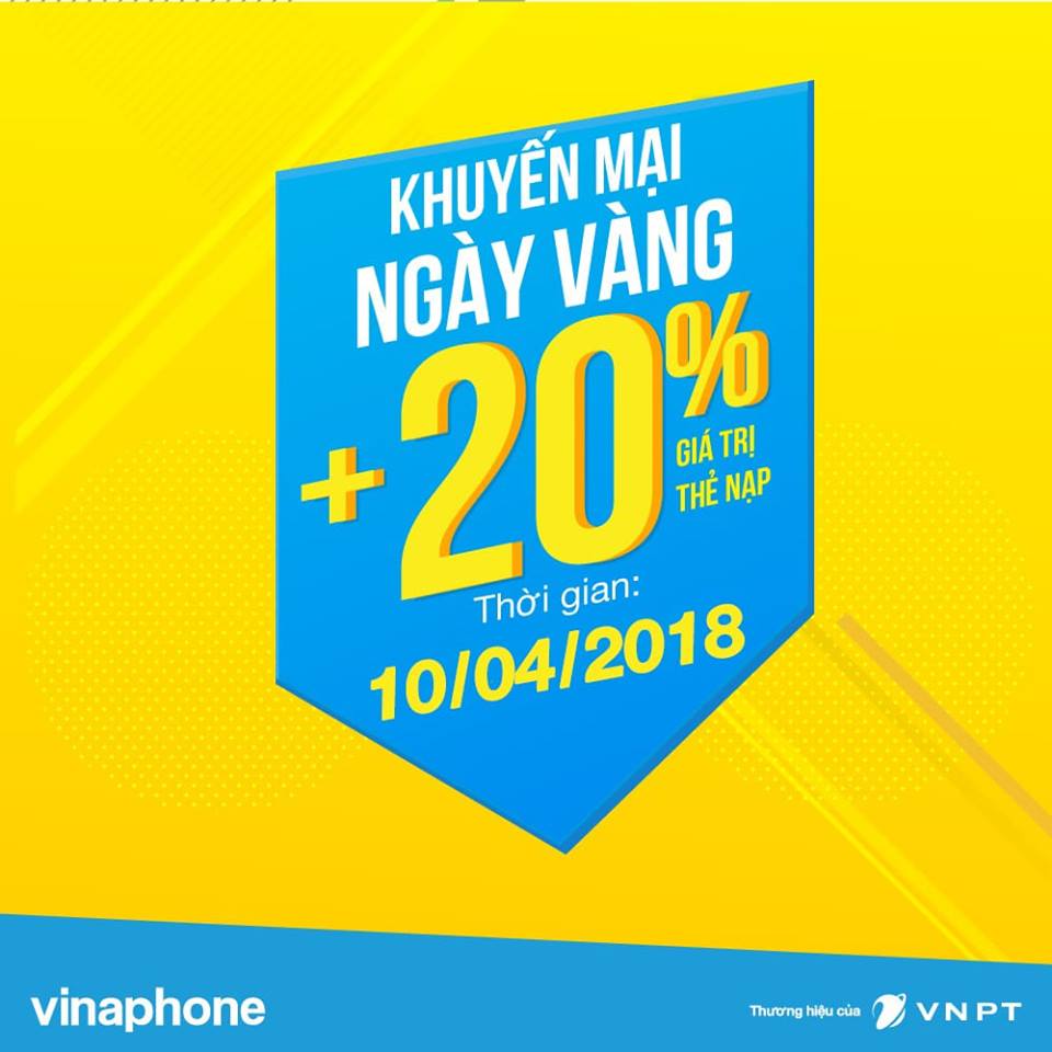 KHUYẾN MẠI NẠP THẺ NGÀY VÀNG 10/04/2018