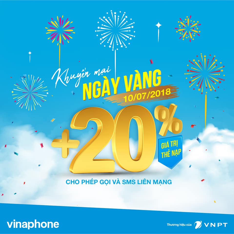 KHUYẾN MẠI NẠP THẺ NGÀY VÀNG 10/07/2018