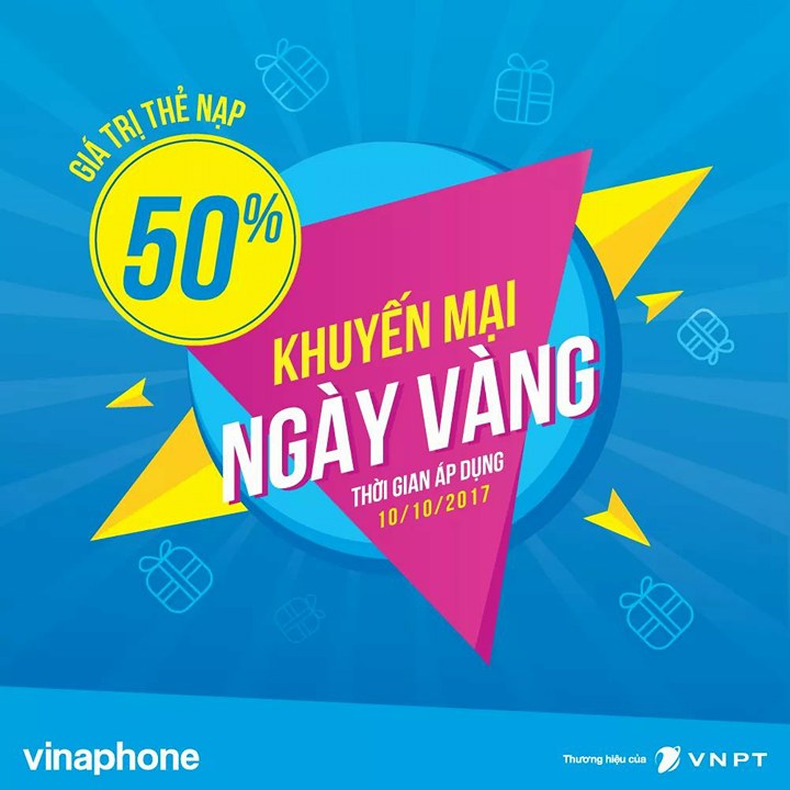 KHUYẾN MẠI NẠP THẺ NGÀY VÀNG 10/10/2017