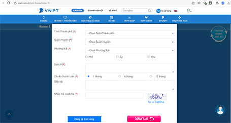 Đăng ký đơn hàng