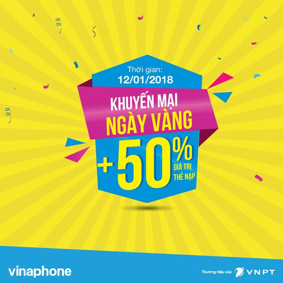 KHUYẾN MẠI NẠP THẺ NGÀY VÀNG 12/01/2017