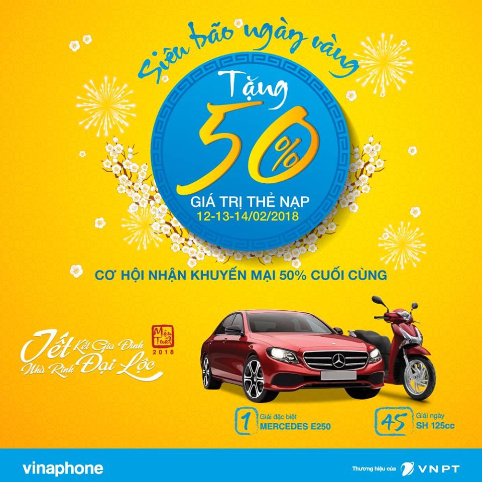 KHUYẾN MẠI NẠP THẺ 3 NGÀY VÀNG TỪ 12/02/2018 ĐẾN HẾT14/02/2018