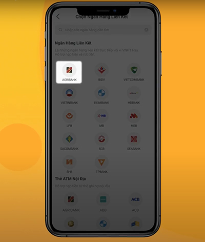 Nhấn chọn AGRIBANK