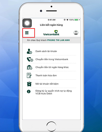 Ấn vào icon ba dấu gạch ngang