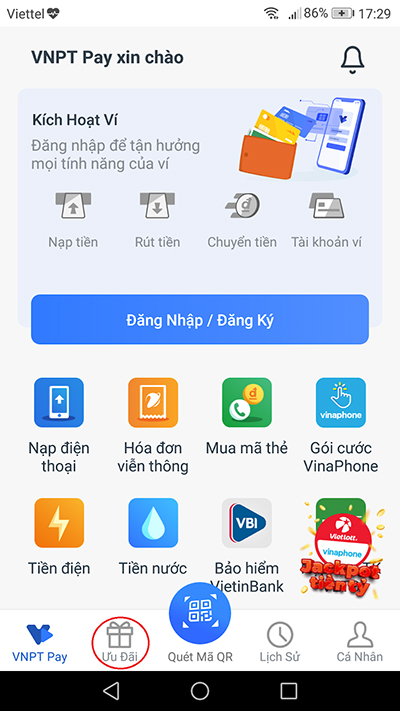 Ấn chọn Ưu đãi