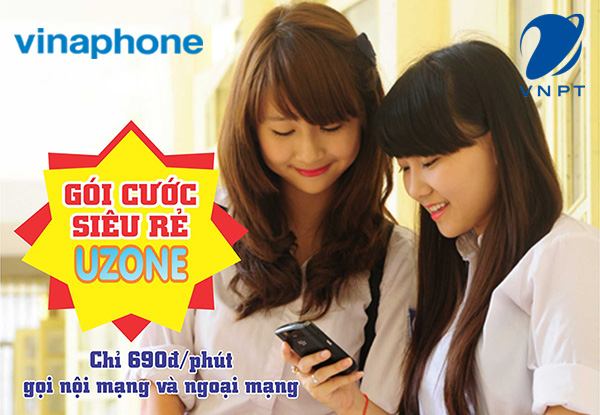 SIM Uzone Vinaphone - Gọi 690 đồng/ phút