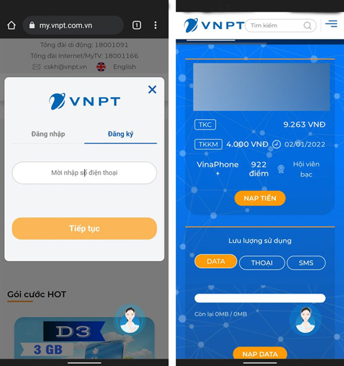 đăng nhập vào my vnpt để hủy gói cước