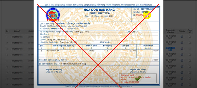 Hoá đơn điện tử sau khi đã huỷ trên nền tảng VNPT Invoice