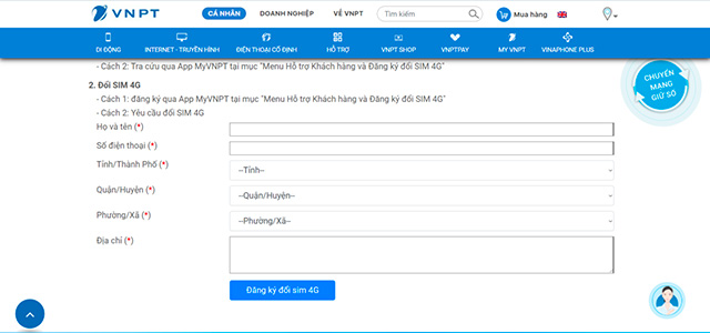 Hoàn thành thông tin theo những danh mục yêu cầu
