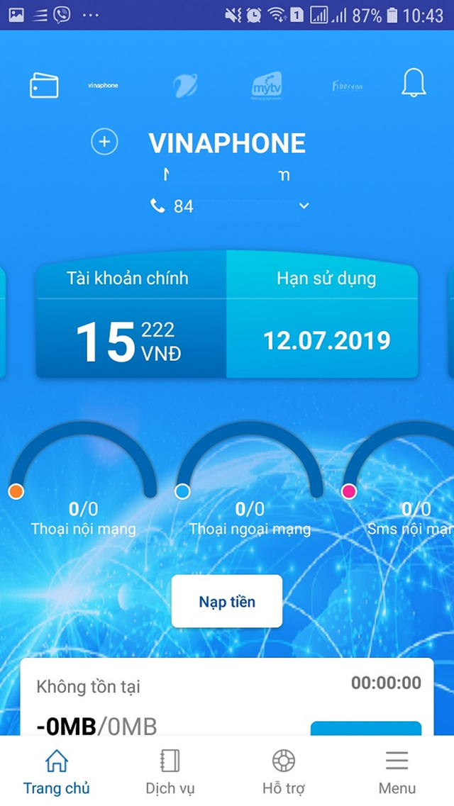 Kiểm tra số tiền trong tài khoản