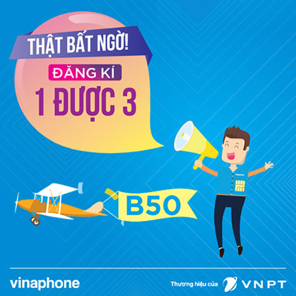 Gói cước B50 của VinaPhone có nhiều ưu đãi dành cho người dùng