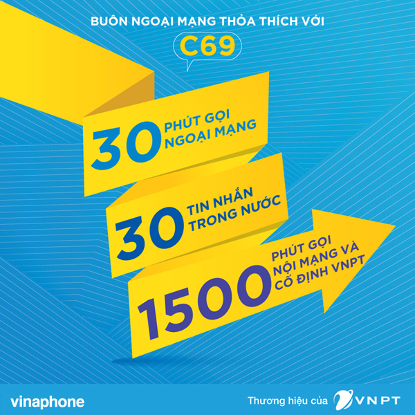 Gói cước C69 rẻ nhất theo tháng cho thuê bao trả trước
