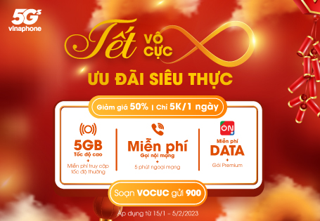 TẾT “hết cực”, vui tưng bừng với ưu đãi gói cước VÔ CỰC của VinaPhone