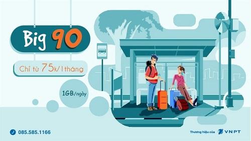 Mách bạn gói cước BIG90 VinaPhone chỉ 90 ngàn đồng có 30GB data/tháng