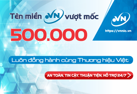 Tên miền quốc gia .vn vượt mốc nửa triệu