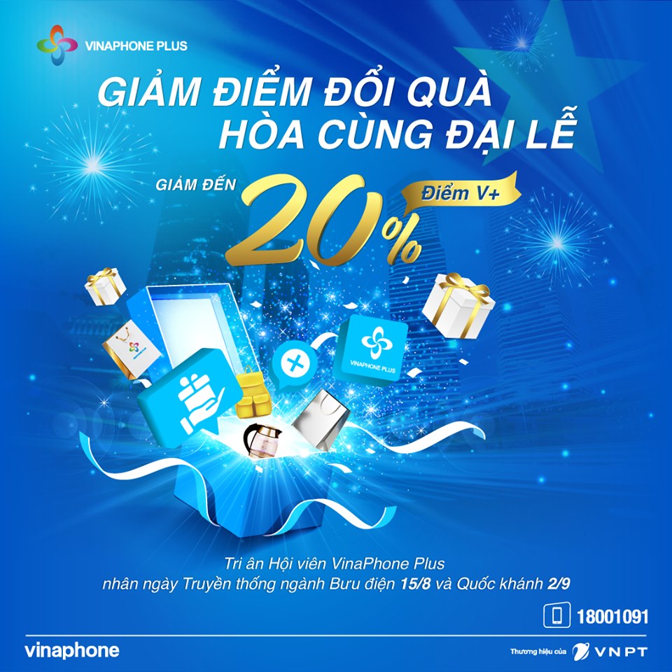 🏵️🏵️🏵️ VinaPhone Plus tri ân Hội viên với kho quà giá trị nhân ngày truyền thống ngành Bưu điện và Quốc khánh 02/09