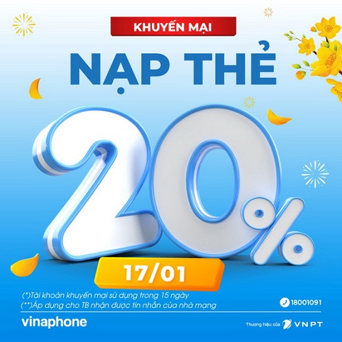 Tin nhắn đem khuyến mại tới cho thuê bao VinaPhone ngày 17/1