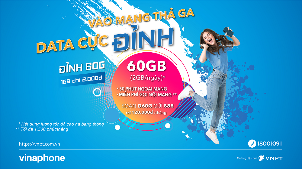VinaPhone ra mắt gói Data 4G dung lượng siêu ĐỈNH, không giới hạn truy cập