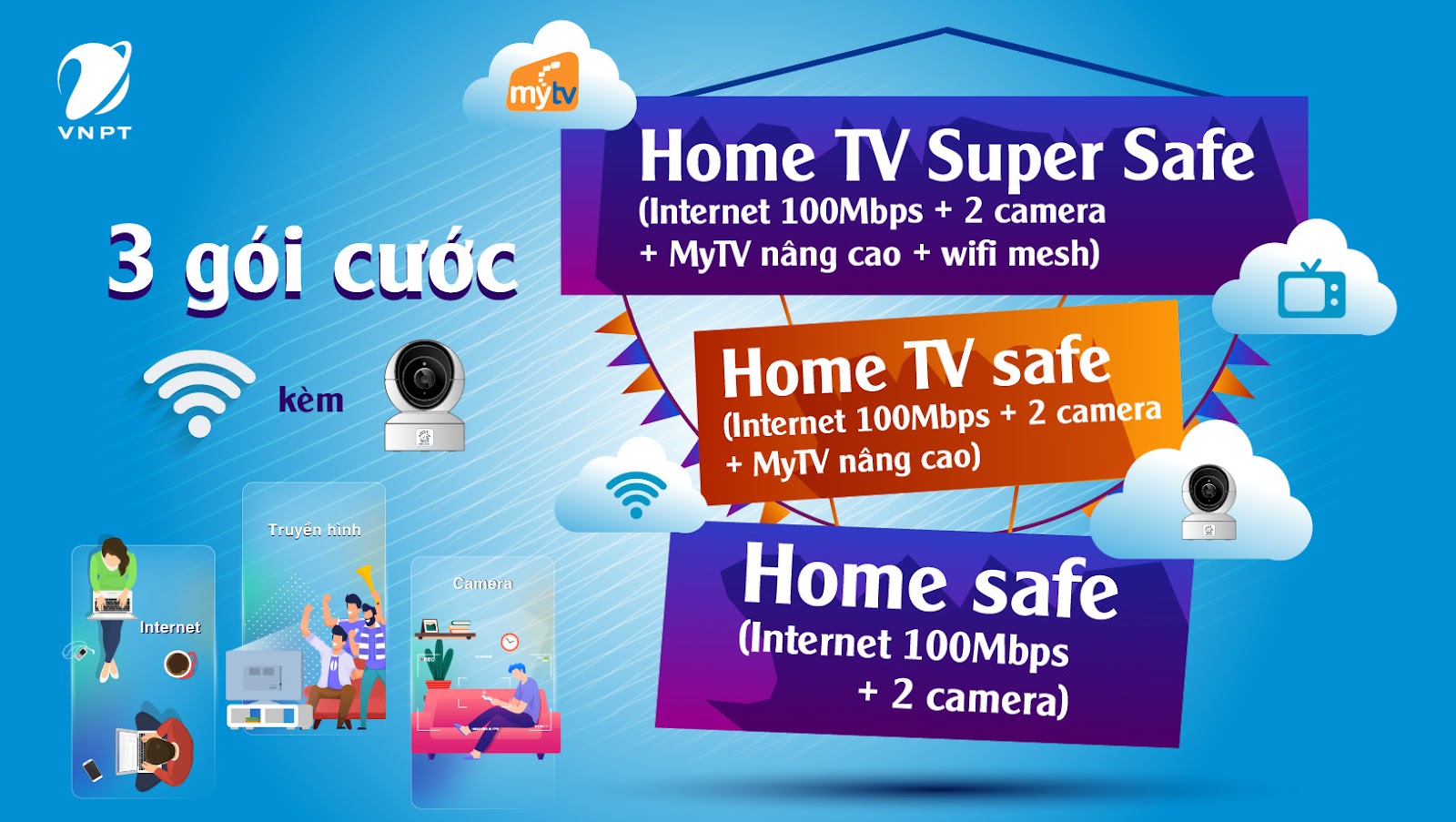 VNPT Quy Nhơn dành tặng Quý khách các gói cước combo và miễn phí camera, Wifi mesh