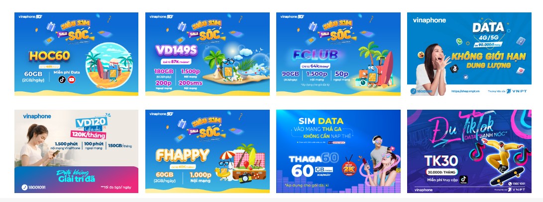 CÁC GÓI CƯỚC DATA SIÊU SIM SIÊU SALE CỦA VINAPHONE