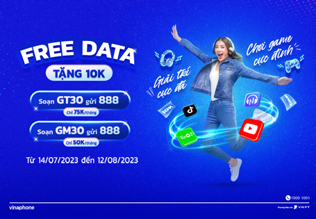 Nhận ngay 10K khi đăng ký gói GT30 hoặc GM30 với ưu đãi mới từ VinaPhone