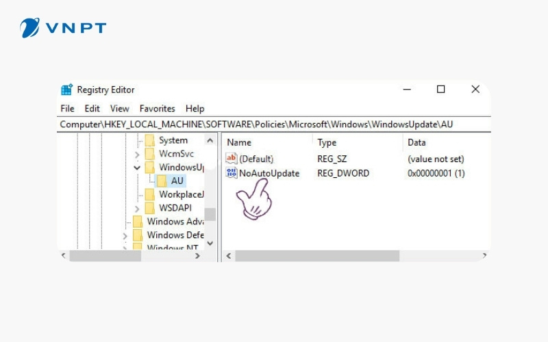 cách tắt Window Update Win 10 bằng registry editor