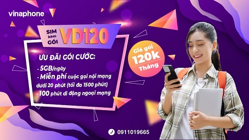Đăng ký gói cước VD120 VinaPhone nhận 150GB data cùng phút gọi khủng!