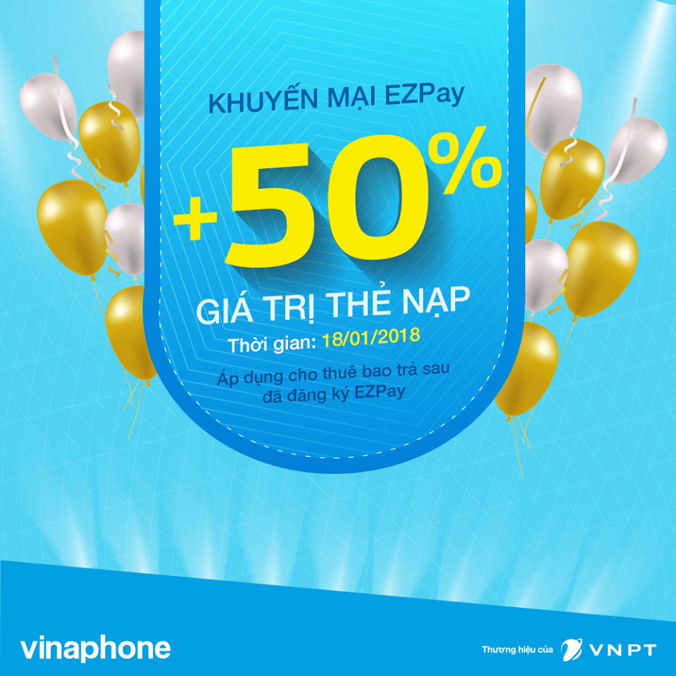 KHUYẾN MẠI  NẠP THẺ VÀO TÀI KHOẢN EZPAY NGÀY 18/01/2018