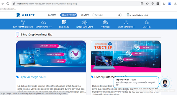 Ấn vào dịch vụ lựa chọn