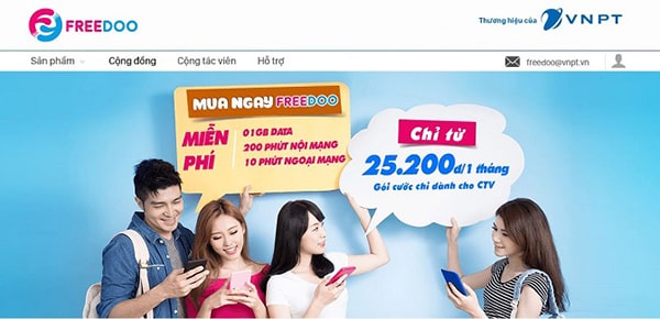 Freedoo l&agrave; thương hiệu con của tập đo&agrave;n VNPT