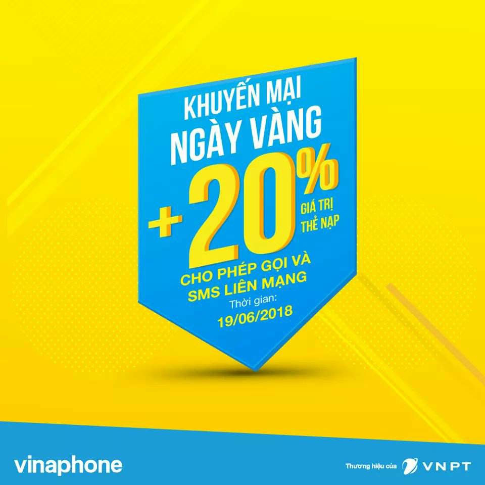 KHUYẾN MẠI NẠP THẺ NGÀY VÀNG 19/06/2018