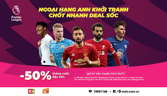 Ưu đãi nóng hổi dành cho fan thể thao gói K+ trên truyền hình MyTV