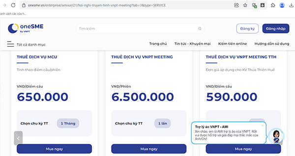 chọn gói cước rồi ấn Mua Ngay