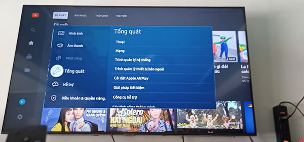 Người dùng chọn lệnh Tổng quát để mở hộp thoại.