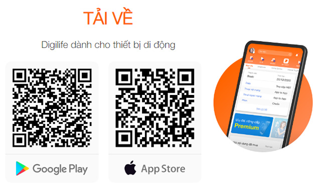 Người dùng có thể tìm kiếm tại App Store/CH Play hoặc quét QR