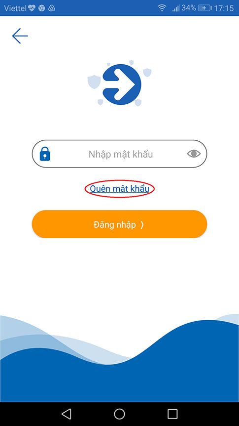 ấn nút quên mật khẩu