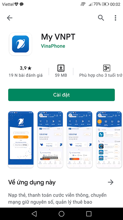 cài đặt app my vnpt