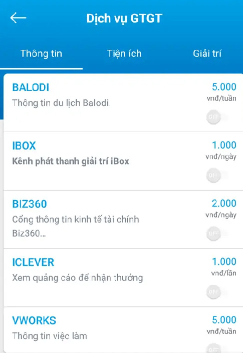 các gói dịch vụ trên my vnpt