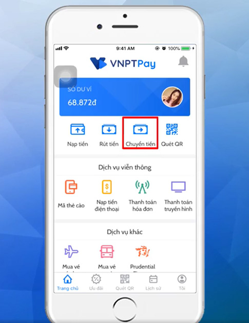 chuyển tiền bằng vnpt pay