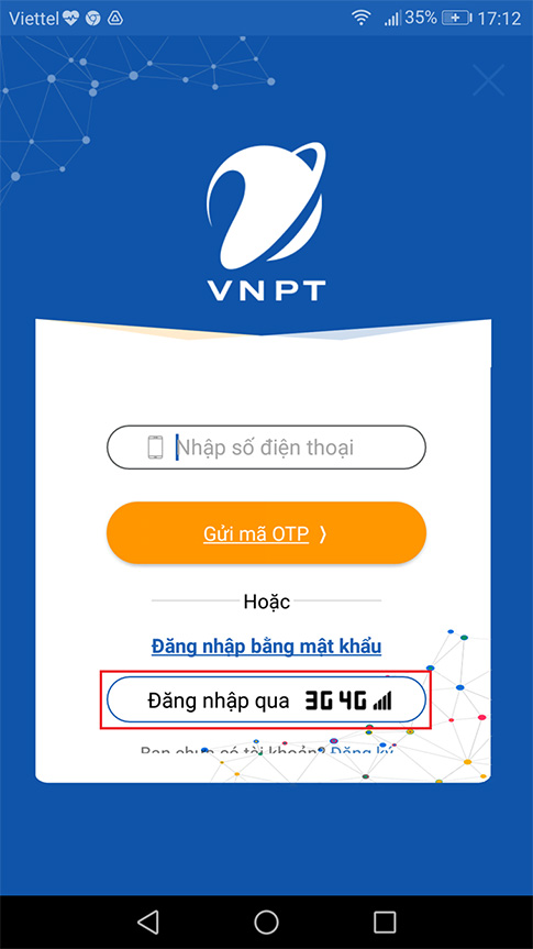đăng nhập qua 3g 4g