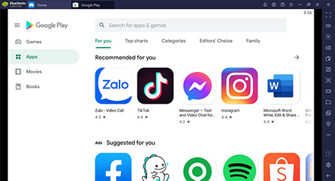 giao diện google play trên máy tính