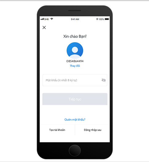 mở giao diện ví