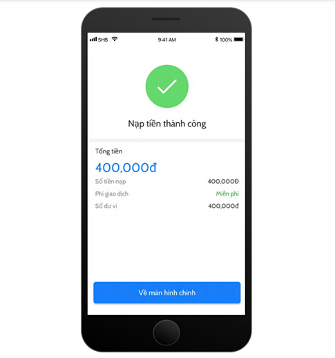 nạp thành công