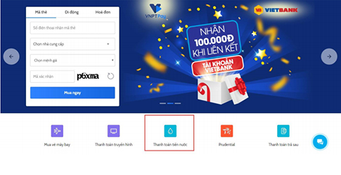 thanh toán hóa đơn trên web