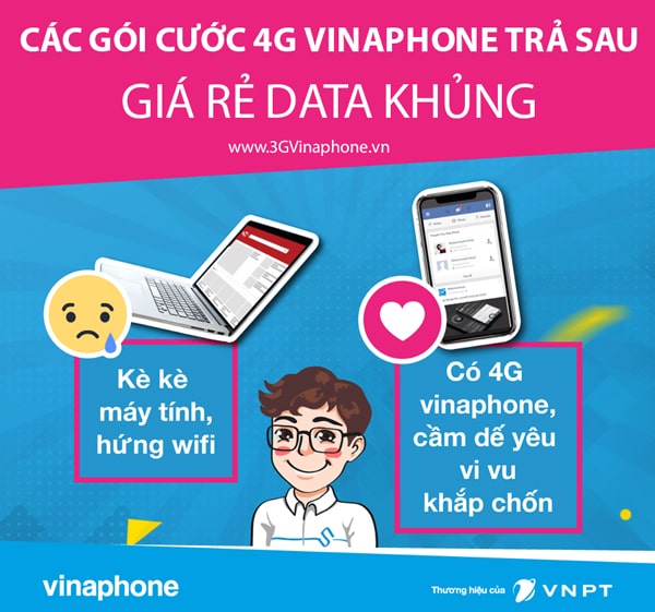 Đăng ký sim VinaPhone trả sau để nhận được 4G khuyến mãi