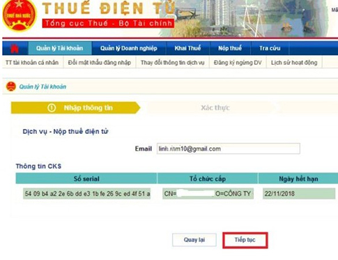 Cập nhật chữ ký số VNPT mới gia hạn bước 6
