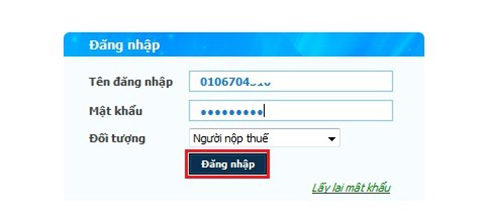 Cập nhật chữ ký số VNPT trên website nopthue bước 2