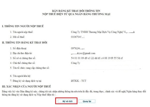 Cập nhật chữ ký số VNPT trên website nopthue bước 6