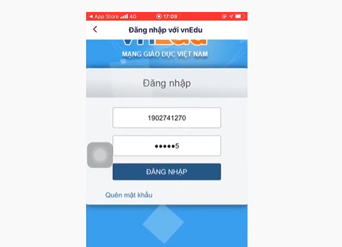 đăng nhập VNPT E-Learning trên smartphone bước 2